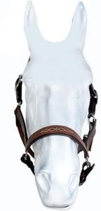 Cabestro Ajustable para Caballo, Doble Costura, Acolchado Suave con Diseño de Costura Decorativa, Cuero Marrón, Talla Completa - Product Image 4