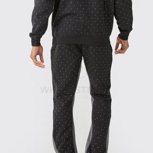 ชุดวอร์มผ้าฝ้าย100% สำหรับผู้ชายคุณภาพสูงระดับพรีเมียมสำหรับฤดูหนาว2025ผ้าคอตตอนพิมพ์โลโก้แบบกำหนดเองระบายอากาศได้ดีบริการ OEM - Product Image 4