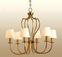 Lustre Moderne en Métal et Laiton Abstrait LED Finition Or Plafonnier pour Salon et Salle à Manger Projets de Designer