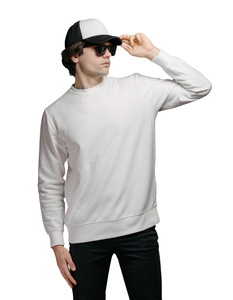 Sweat-shirt à manches longues décontracté pour hommes 100% coton tissu éponge saison d'hiver motif solide lavage enzymatique et lavage acide brodé - Product Image 6