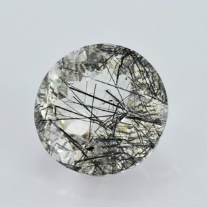 Rutilated ควอตซ์ 12 มม.รอบอัญมณีสีดํา Rutilated ควอตซ์ธรรมชาติคุณภาพสวยงาม Rutile หลวมอัญมณีพร้อมส่ง Wow อัญมณี - Product Image 3