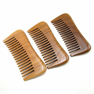 Best Thicken Wooden High Quality Beard Wooden <b>Comb</b> Customized Logo Double Sided Handmade 100% Natural Green Wood <b>Comb</b> - Product Image 1