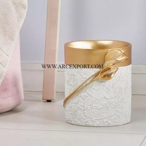 Fabricante de cubo de basura de forma cuadrada de madera y ratán con tapa de la más alta calidad nuevo patrón de aspecto limpieza cubo de basura para el hogar indio - Product Image 3