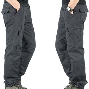 Pantalon multi-poches de haute qualité pour hommes Pantalon de travail décontracté en coton Pantalon cargo Style empilé Pantalon de survêtement pour homme - Product Image 1