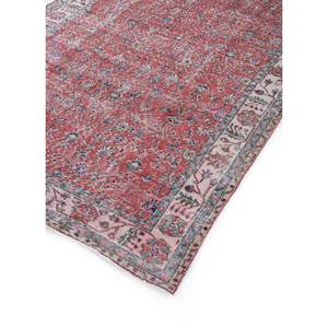 Tapis en laine noué à la main vintage grande surface Pae-2094, motif floral rouge-orange, pour salon, couloir, chambre d'adolescent, rectangulaire - Product Image 2