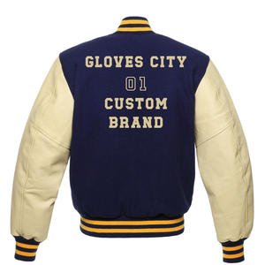 Chaqueta Universitaria de Lana Personalizada para Invierno, Superventas, Diseño Clásico, Mangas de Cuero Genuino, Letra Bordada en la Parte Delantera - Product Image 3