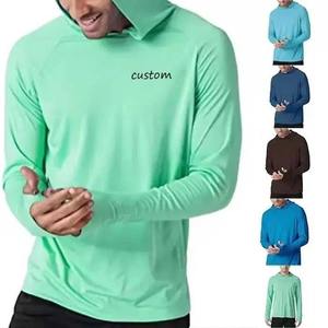 Tamaño de EE. UU. personalizado hombre impreso poliéster Spandex pesca camisa de manga larga Upf50 rendimiento camisa al aire libre trabajo con capucha - Product Image 1