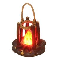 Lampe de nuit artisanale pour bureau, bruit blanc, rechargeable, LED, effet feu de camp en branche d'arbre
