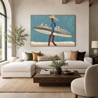 Peinture murale abstraite, portrait, peinture à l'huile personnalisée peinte à la main sur toile, art mural pour salon, chambre, maison, hôtel, décoration