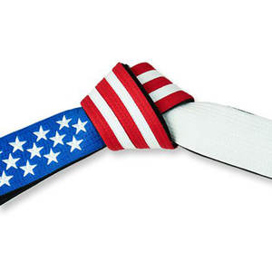 Custom flag printed karate <b>belts</b> for dojos and academies, strong cotton <b>fabric</b> with reinforced seams for long-lasting use - Product Image 3