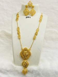 Juego de Joyería de Moda de Dubái Chapado en Oro de 24K, Collar, Aretes, Brazaletes, Peines, Broches, Material de Cobre para Bulgaria - Product Image 4