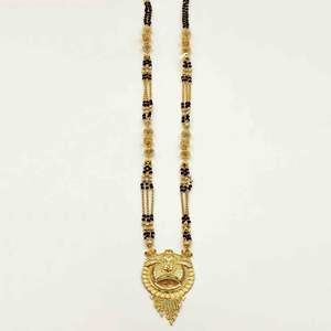 Venta al por mayor 24K Micro Gold Filled Long Pendant Mangalsutra, joyería de moda, Micro Gold Plated Traditional Indian Wedding Jewelry. - Product Image 2