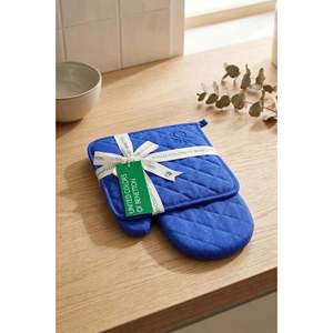 Be-28455-Bl Ensemble de cuisine 100% coton bleu uni 17*30 cm-20*20 cm (gants et protège-plat) - BLEU - Product Image 2