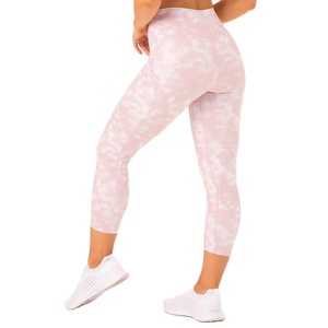 2024 femmes taille moyenne quatre voies Stretch Yoga pantalon couleur unie tricoté Leggings sport Gym Fitness vente chaude outwork Yoga - Product Image 5