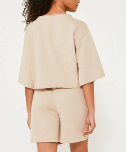 High Quality 2-Piece 100% Cotton Jersey <b>Shorts</b> <b>Set</b> Oversize Cropped <b>T</b>-<b>shirt</b> &<b>Shorts</b> Top Selling Quick Dry <b>Women</b> <b>short</b> <b>set</b> - Product Image 2