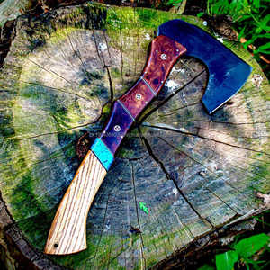 MS-Axes de tête de hache en acier damassé de haute qualité de qualité industrielle MS Factory Multi-Purpose Use Silver Wooden Handles OEM Custom Logo - Product Image 1