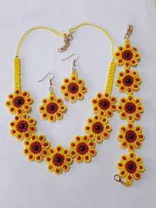 Collares de Cuentas de Vidrio con Forma de Flores Multicolores Hechos a Medida, Joyería de Moda Estilo Vintage para Diseñadores, Tamaños Surtidos - Product Image 2