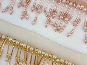 Flecos de Perlas y Diamantes de Imitación: Dorado, Rosa, Blanco y Más (90 cm de Largo) - Product Image 3