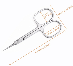 FOCSTAR Professional Thick Strong Stainless Steel Curved Blade Nail Eyebrow Eyelash Makeup Beauty Scissors <b>by</b> HASIBI NAQIBI - Product Image 5