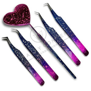 OEM Custom Japanese Stainless Steel Lash Extension Tweezers 90 Degree Custom Applicator Tools Pointed Russian Volume Tweezers - Product Image 6