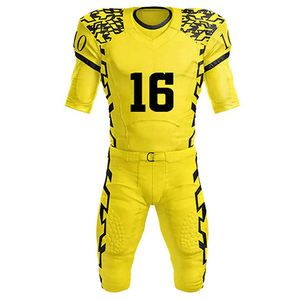 ชุดฟุตบอลแบบขายส่งสั่งทำพิเศษสำหรับผู้ชาย แขนสั้น ป้องกันแบคทีเรีย แห้งเร็ว ผ้าโพลีเอสเตอร์ 100% เสื้ออเมริกันฟุตบอล - Product Image 1