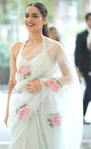 Sari de Organza de estilo moderno para bodas Diwali Graduación Ocasiones en la playa - Product Image 3