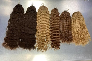 <span class=keywords><strong>Extension</strong></span> per <span class=keywords><strong>Capelli</strong></span> Umani a Uncinetto con Piume Colorate Ondulate e Ricce, Anelli a Spirale, <span class=keywords><strong>Trecce</strong></span> Boho Invisibili - Product Image 3