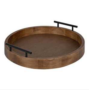 Wholesale VISHAL HANDICRAFT <b>Rustic</b> Farmhouse Large Serving Tray Custom Size Metal Handles Made Mango <b>Wood</b> Kitchen Home - Product Image 4