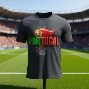 Maglietta Unisex per Tifosi di Calcio Portogallo WC 2026, T-Shirt con Grafica Calcistica Rossa e Verde, Regalo Perfetto per il Giorno della Partita - Product Image 3