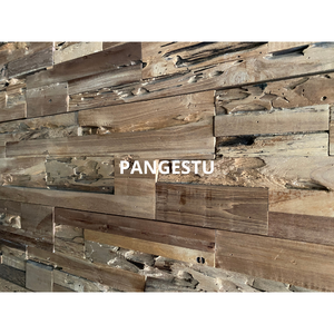 Panel de Pared de Madera de Teca Reciclada, Diseño 3D Natural Moderno, Hecho a Mano, Acústico, con Patrón Geométrico Decorativo para Apartamentos y Hoteles - Product Image 5