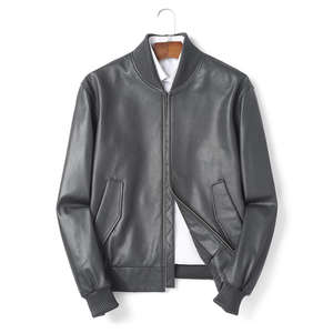 Chaqueta de Cuero Vacuno Genuino para Hombre, Chaqueta Corta Estilo Béisbol con Método de Tejido Transpirable, Estilo Urbano, Temporada de Primavera - Product Image 6