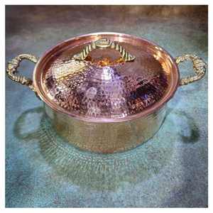 Cuillères de pot de service en cuivre de haute qualité à forte demande ensemble de plats de chauffe-plats écologiques exportateur indien ustensiles de cuisine riz sûr - Product Image 1