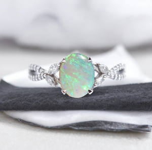 Anillo de juego o fuego de Color ópalo Plata de Ley 925 Diseño único Anillos de compromiso de aniversario de boda con estilo para niñas - Product Image 3