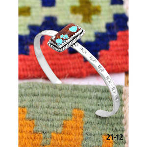 Southwest Handmade No.8 Fashion <b>Cuff</b> <b>Bracelet</b> Turquoise & Sterling <b>Silver</b> Elegant & Stylish - Product Image 2