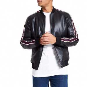 Col montant Créez votre idée et concevez Populaire votre propre style Meilleur matériau prix abordable Veste en cuir pour hommes - Product Image 6