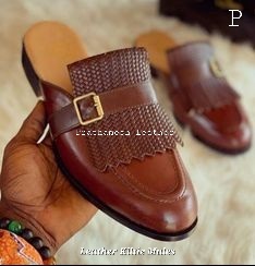 Mules en cuir de qualité supérieure Glissières plates confortables pour l'été Hiver Printemps-Fermeture douce et sans lacet avec motif solide Durable - Product Image 3