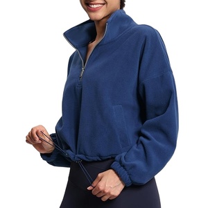 Cuello alto, sudadera polar con cremallera, Sudadera corta con capucha, sudadera y sudaderas con capucha para mujer - Product Image 4