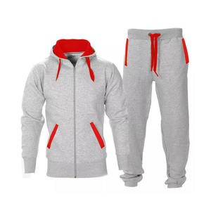 Customizable Men's Zip-Up 100% Polyester Tracksuit Hooded Training Jogging Suit Custom Logo OEM <b>Blank</b> Eco-Friendly for Winter - Product Image 2