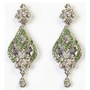 ต่างหูระย้าหินออสเตรียสีเขียว1302312 kriaa เครื่องประดับแฟชั่นชุบโรเดียม dangler - Product Image 1