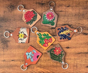 มือแกะสลัก Toled พวงกุญแจหนังน่ารักรูปร่างแปลกใหม่หนัง Key แหวนหนัง Toled อุปกรณ์เสริมพวงกุญแจน่ารักสําหรับ unisex - Product Image 5