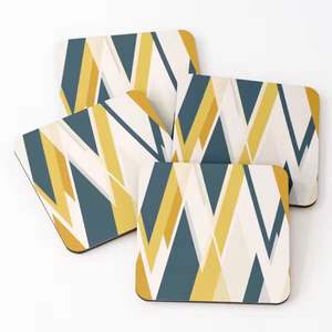 Posavasos con estampado de esmalte de madera de la mejor calidad al precio más bajo Juego de posavasos de forma cuadrada - Product Image 1