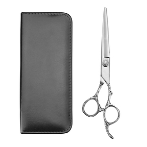 Tijeras de lujo para peluquería, venta al por mayor, tijeras de corte de pelo de peluquero de acero inoxidable alemán con estuche de cuero - Product Image 1