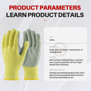 ถุงมือทนความร้อนเกรดมืออาชีพสำหรับใช้งานในอุตสาหกรรมถุงมือทนความร้อนพร้อมวัสดุระบายอากาศ - Product Image 6