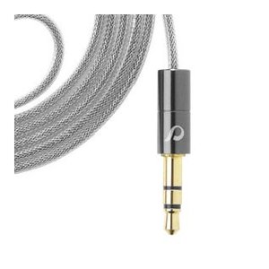 Aux Music Cable 3.5 Mm Male To Male Grey Braided Audio Cord For Headphones And <b>Speakers</b> - Product Image 3