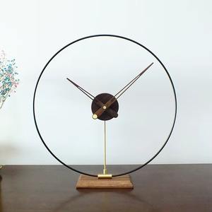Antique Metal Table <b>Clock</b> with Wooden Base Battery Operated Provides Precise Timekeeping As Reliable Alternative Digital Devices - Product Image 5