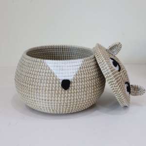 ตะกร้าอเนกประสงค์ทรงกลมจากหญ้าทะเล หรูหรา เป็นมิตรกับสิ่งแวดล้อม - Product Image 5