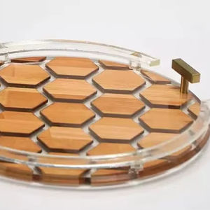 Bandeja de Servicio de Resina y Madera Ecológica de Alta Demanda, Duradera, Segura y de Estilo Moderno para Bodas Reales, Desayunos, Comida y Decoración - Product Image 1