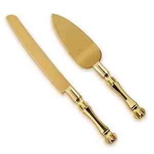 Couteau de serveur de gâteau plaqué laiton beurre pelle à gâteau multi-usages ensemble de serveur de pizza - Product Image 1