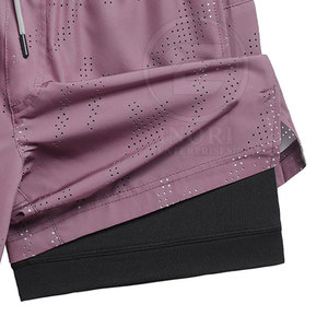 Pantalones Cortos Deportivos para Hombre de Primera Calidad con Cordón de Ajuste de Color Personalizado, 100% Algodón, Sólidos, Casuales, de Compresión, para Yoga, de Secado Rápido - Product Image 4