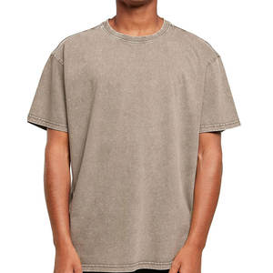 Camiseta de talla grande Vintage lavada con ácido de lejía de peso pesado para hombre, camiseta de manga corta de gran tamaño con gráfico personalizado de algodón 100% para hombre - Product Image 1